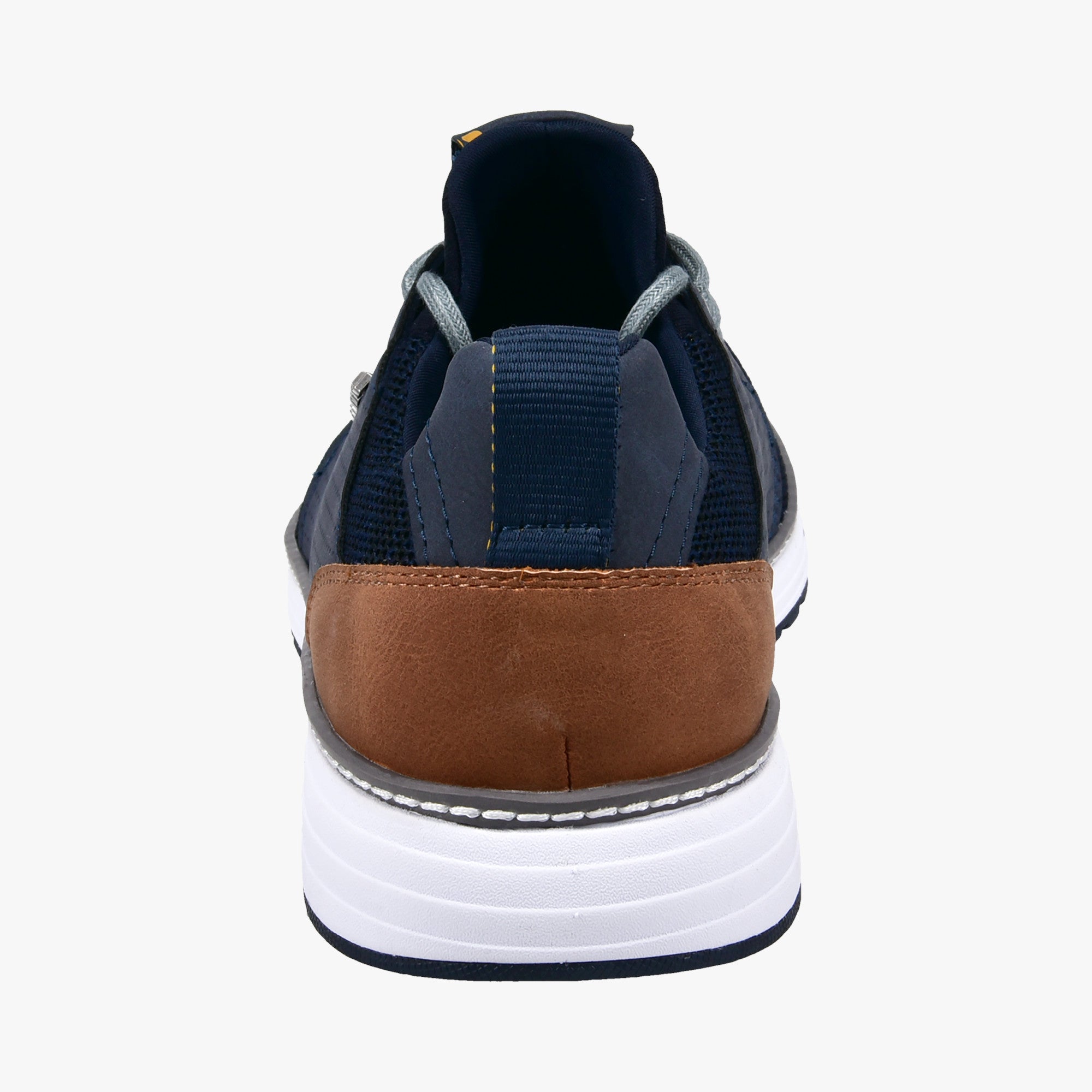 Bugatti Men’s Blue Mesh Sneakers with Cognac Heel & EVA Sole