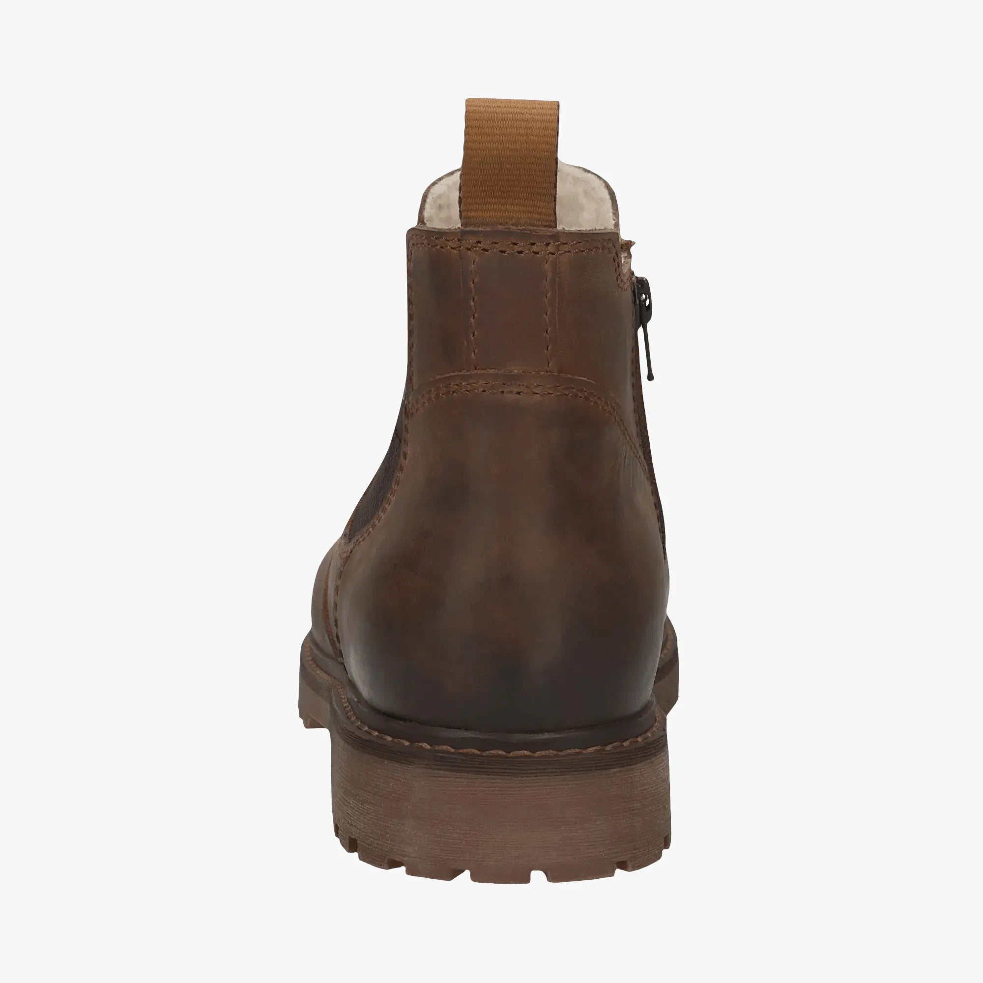 Bugatti Cognac Leather Men’s Chelsea Boot – Side Zip, Roomy Fit (321-AOQ53) - Leavys Shoes