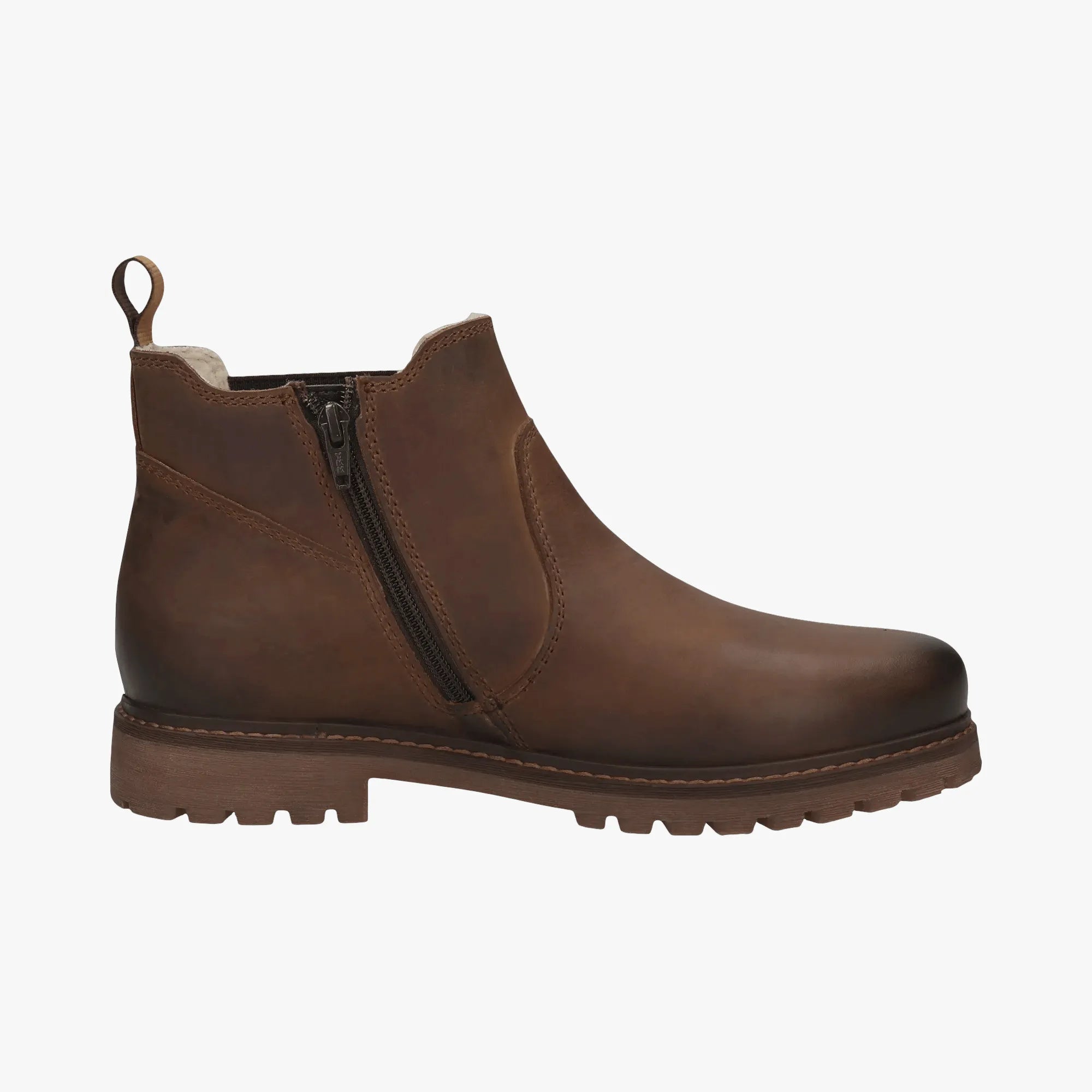 Bugatti Cognac Leather Men’s Chelsea Boot – Side Zip, Roomy Fit (321-AOQ53) - Leavys Shoes