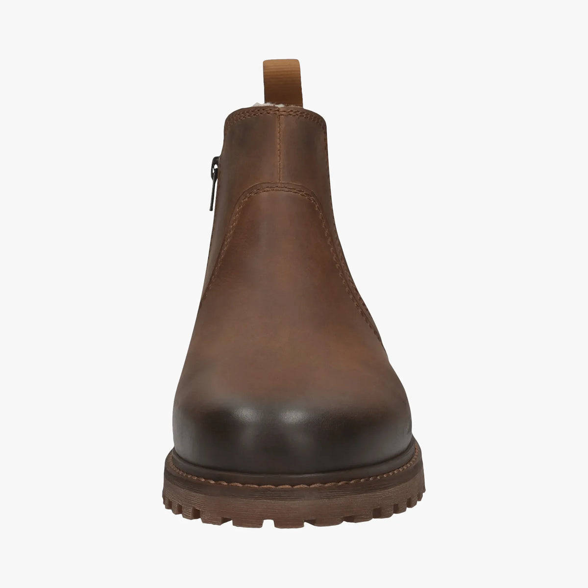 Bugatti Cognac Leather Men’s Chelsea Boot – Side Zip, Roomy Fit (321-AOQ53) - Leavys Shoes