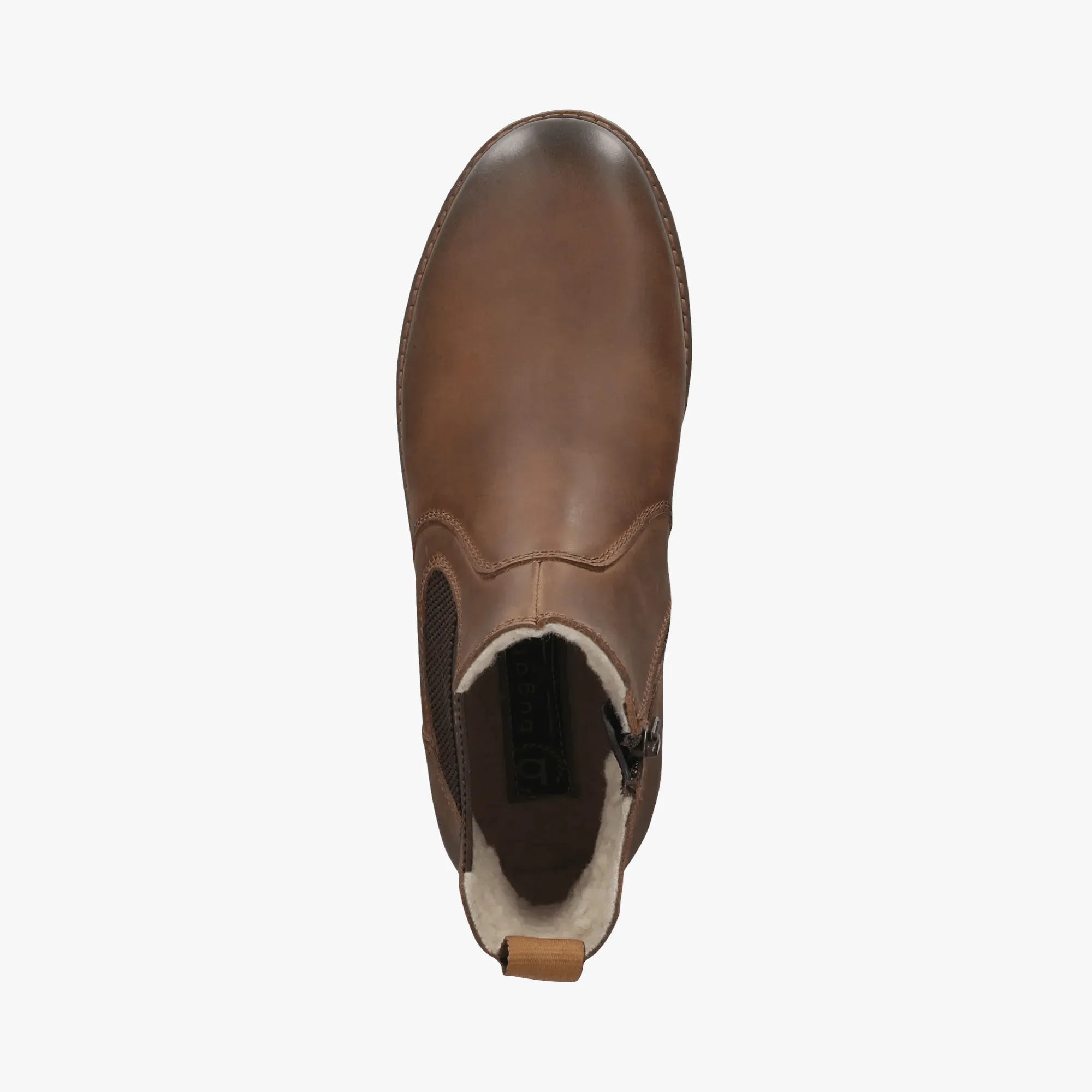 Bugatti Cognac Leather Men’s Chelsea Boot – Side Zip, Roomy Fit (321-AOQ53) - Leavys Shoes