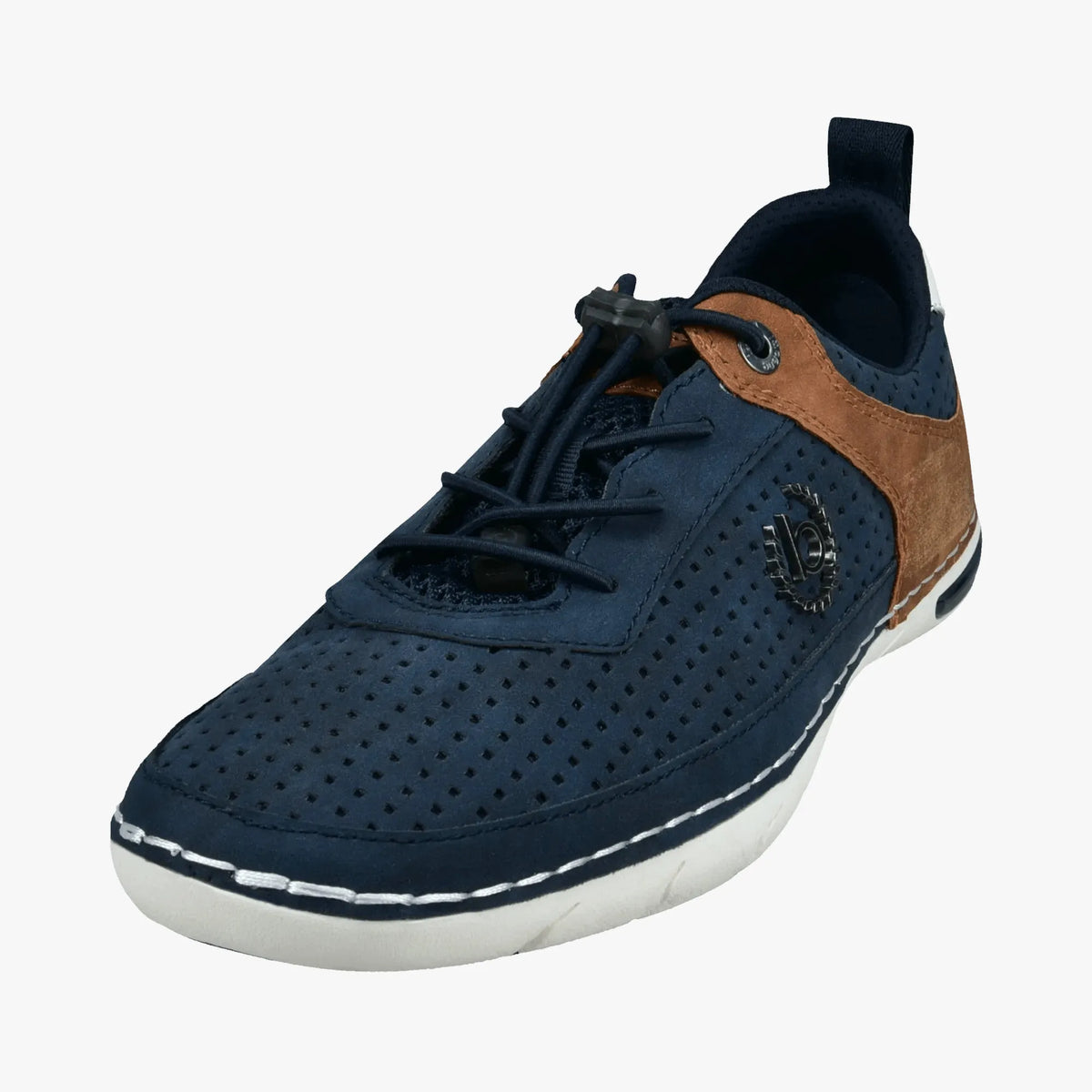 Bugatti Men’s Blue Perforated Lace-Up Shoes with Flexible Sole - Leavys Shoes