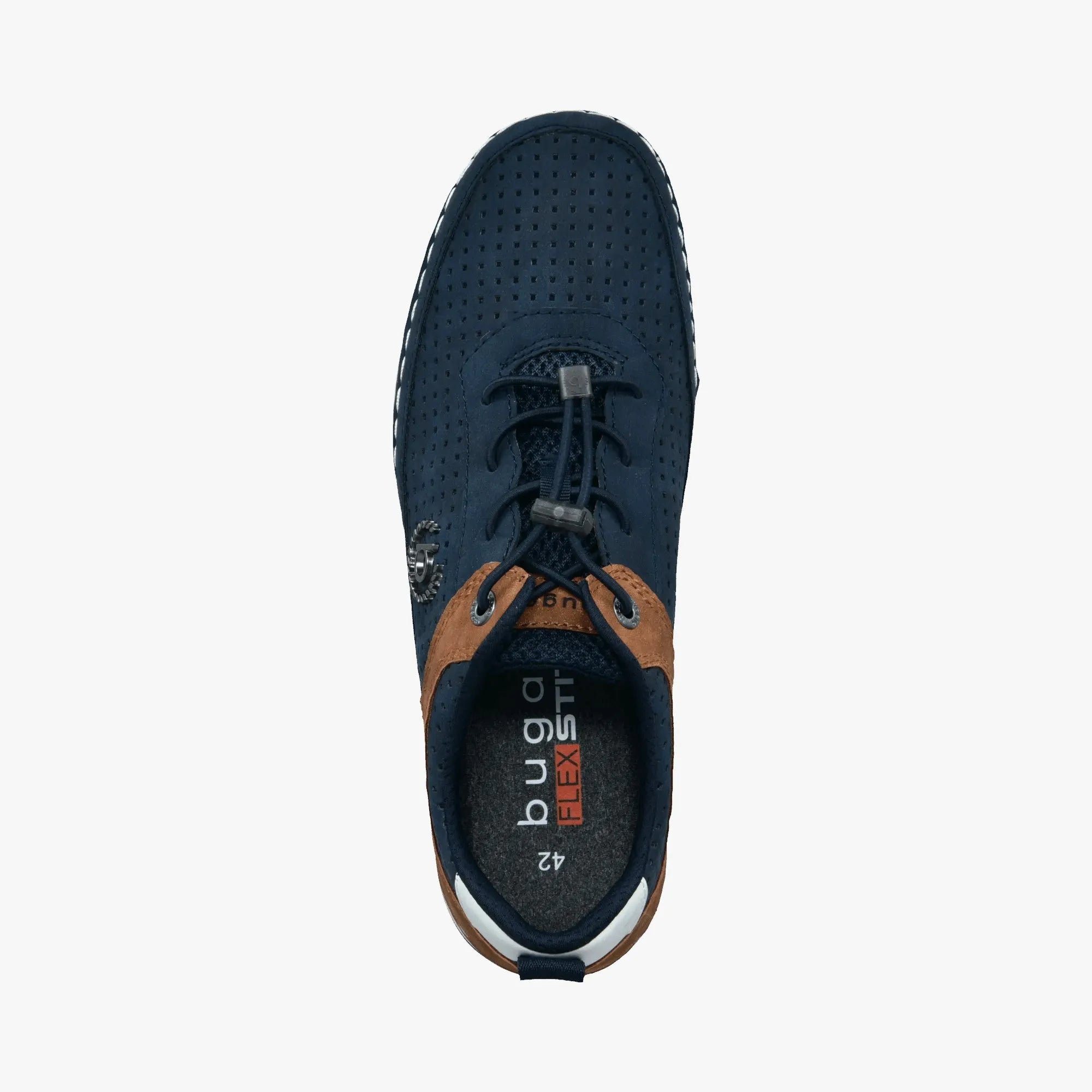 Bugatti Men’s Blue Perforated Lace-Up Shoes with Flexible Sole