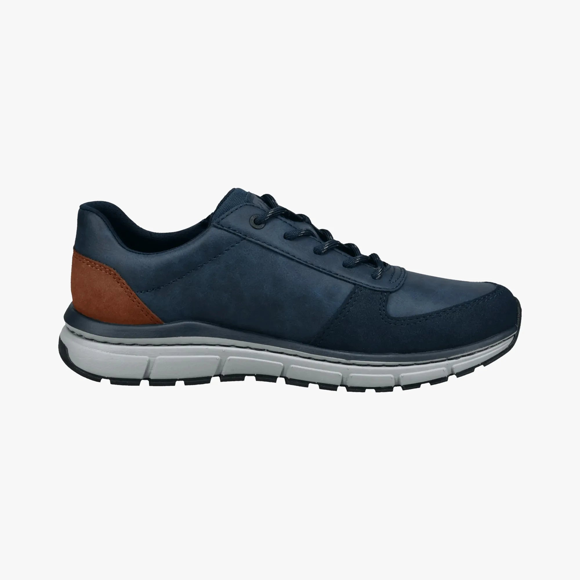 Bugatti Navy Wide-Fit Men’s Casual Trainer – Side Zip (331-AOS01) - Leavys Shoes