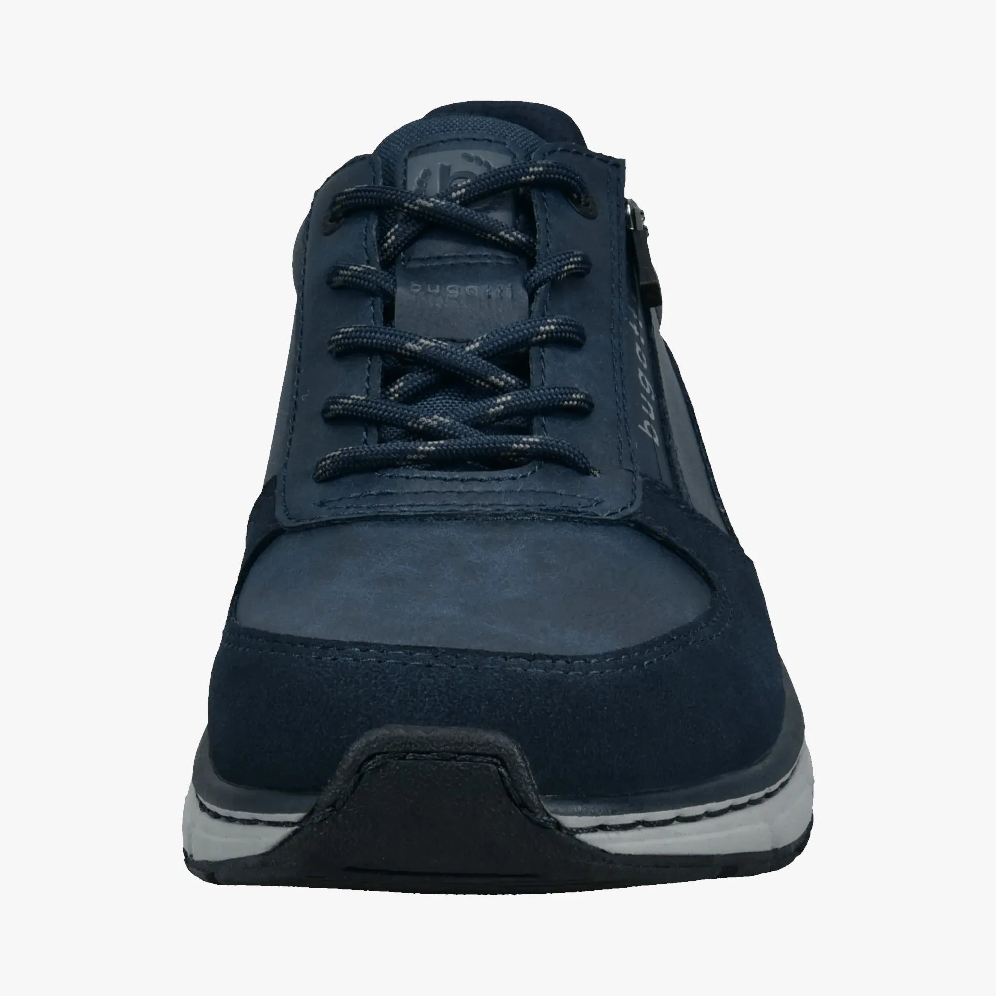 Bugatti Navy Wide-Fit Men’s Casual Trainer – Side Zip (331-AOS01) - Leavys Shoes