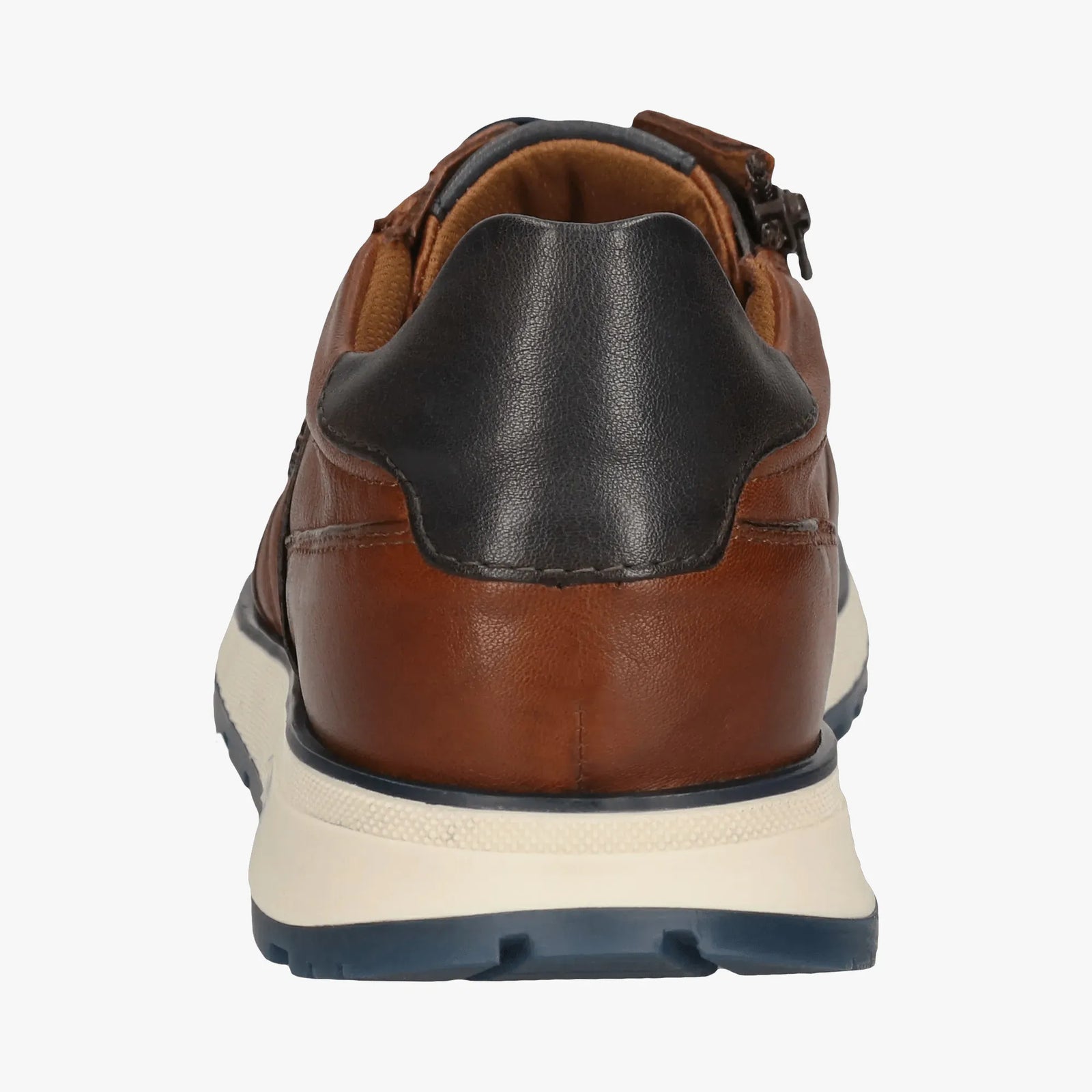 Bugatti Cognac Leather Men’s Trainer – Side Zip, Hand-Finished (331-APA03) - Leavys Shoes