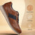 Bugatti Cognac Leather Sneakers with Zip and Perforated Detail