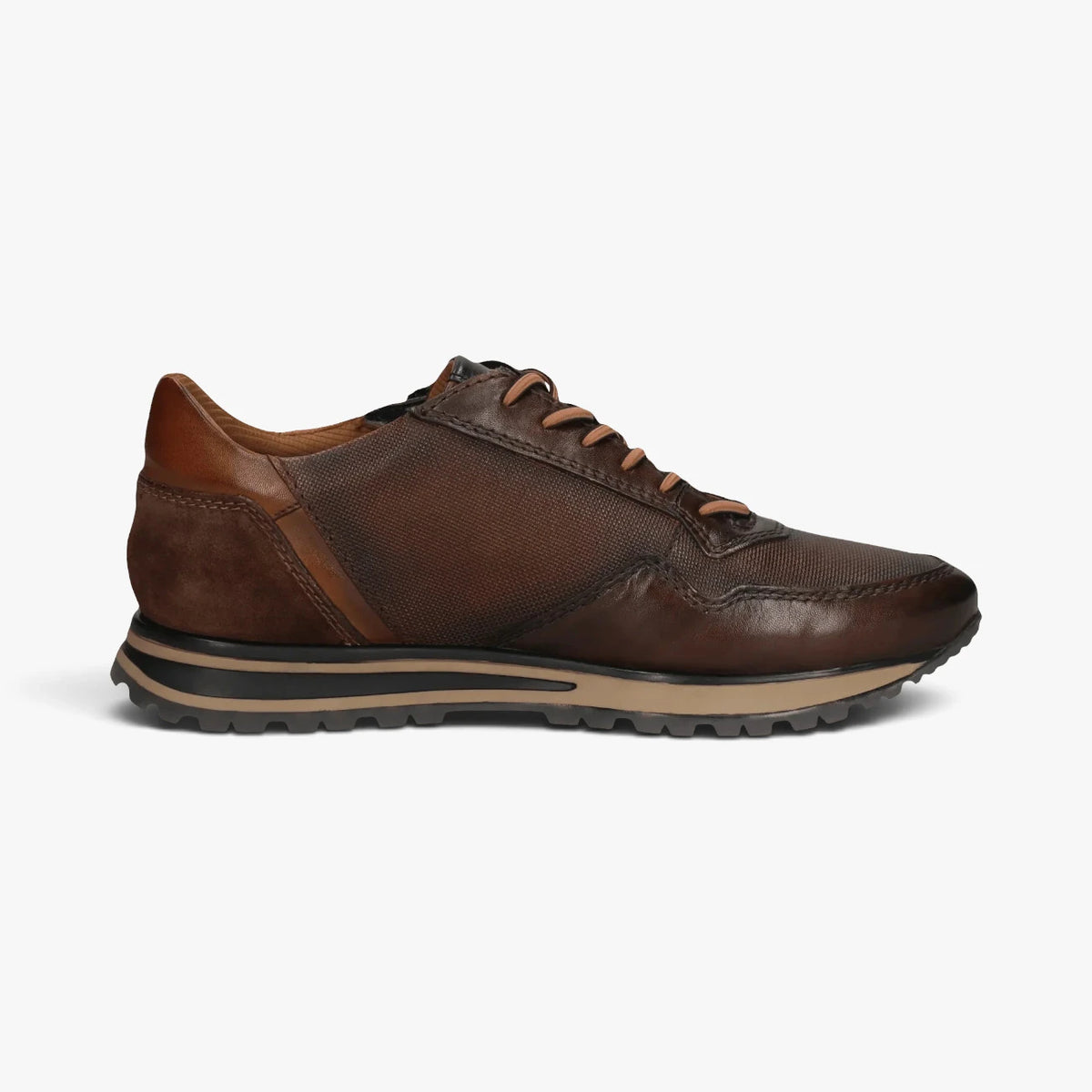 Bugatti Philip Brown Leather Trainer with Zip