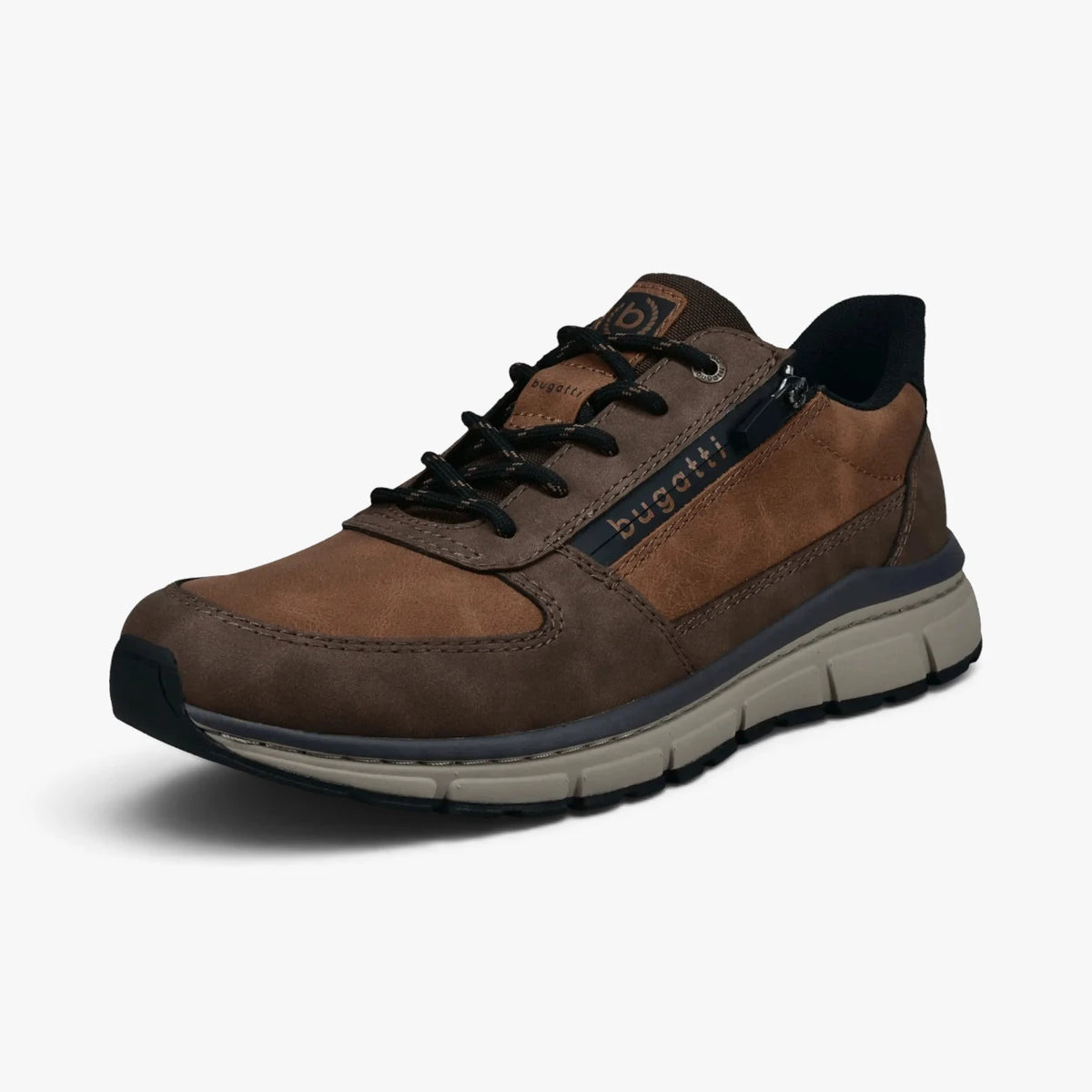 Bugatti Brown Extra Wide Fit Trainer with Zip