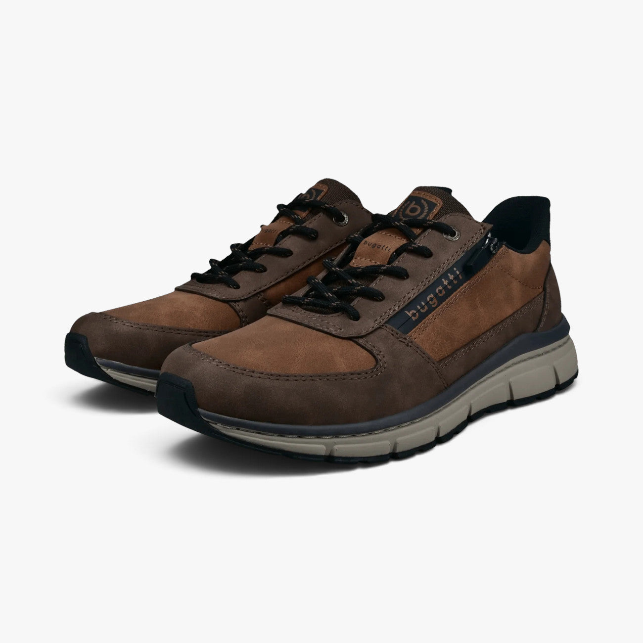 Bugatti Brown Extra Wide Fit Trainer with Zip
