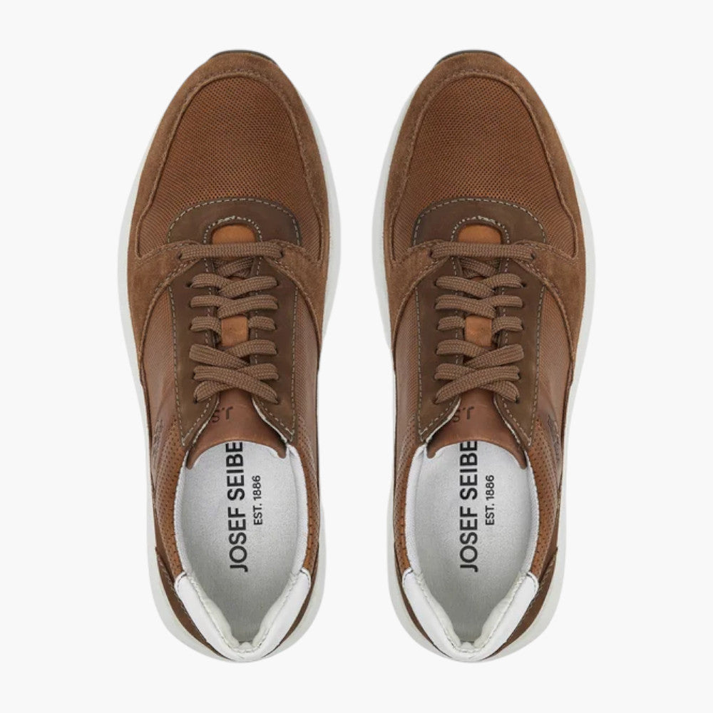 Josef Seibel Cameron 10 Cognac Leather Sneaker for Men - Leavys Shoes