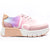 Front view of Jose Saenz Rosa leather runners, showcasing the pink hues.