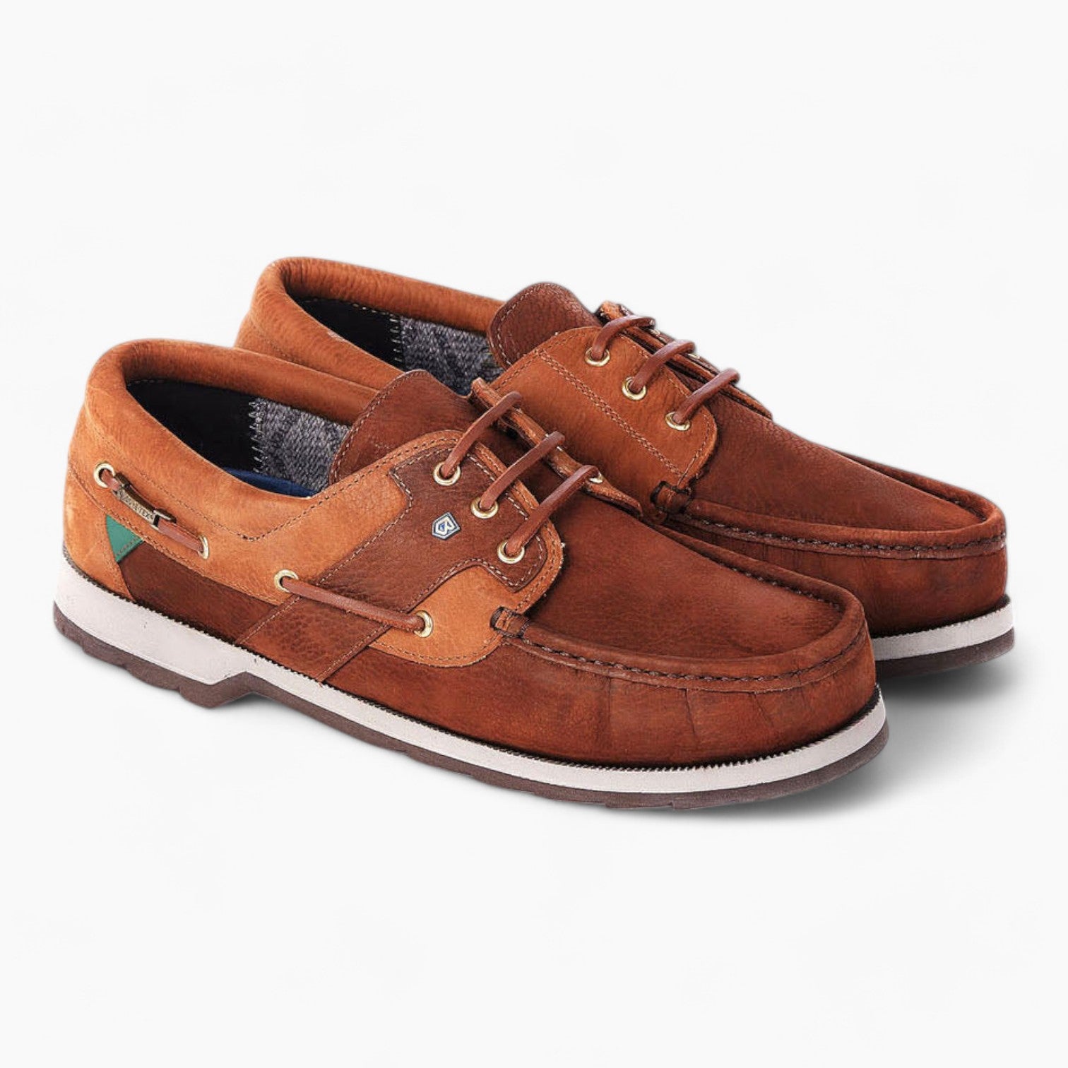 Dubarry Clipper Deck Shoe - Donkey Brown: Two-Tone Luxury Gortex Boat Shoe - Leavys Shoes