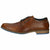     Front view of BullBoxer men's brown leather dress shoes, highlighting the broguing and round toe.