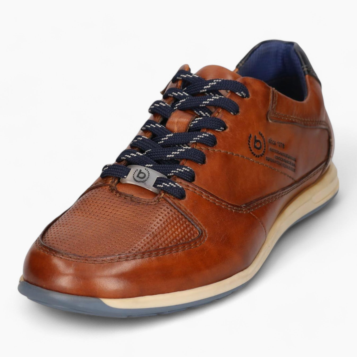 Bugatti Men's Cognac Leather Sneakers with Soft-Fit Insoles