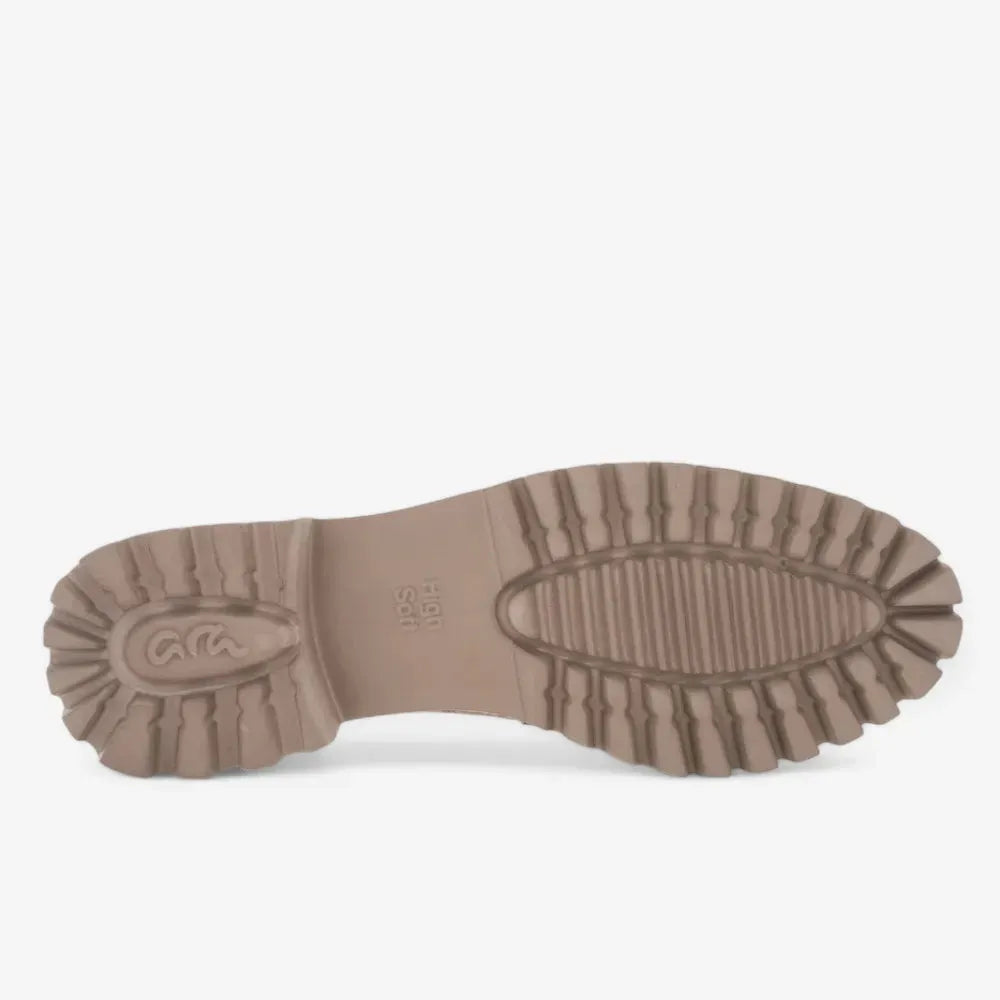 Ara Kent 2.0 Loafer – Cream & Gold Metallic with Chunky Sole - Leavys Shoes