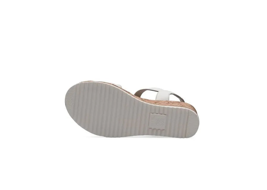 Ara White Wedge Sandals with Gold Details for Women - Leavys Shoes