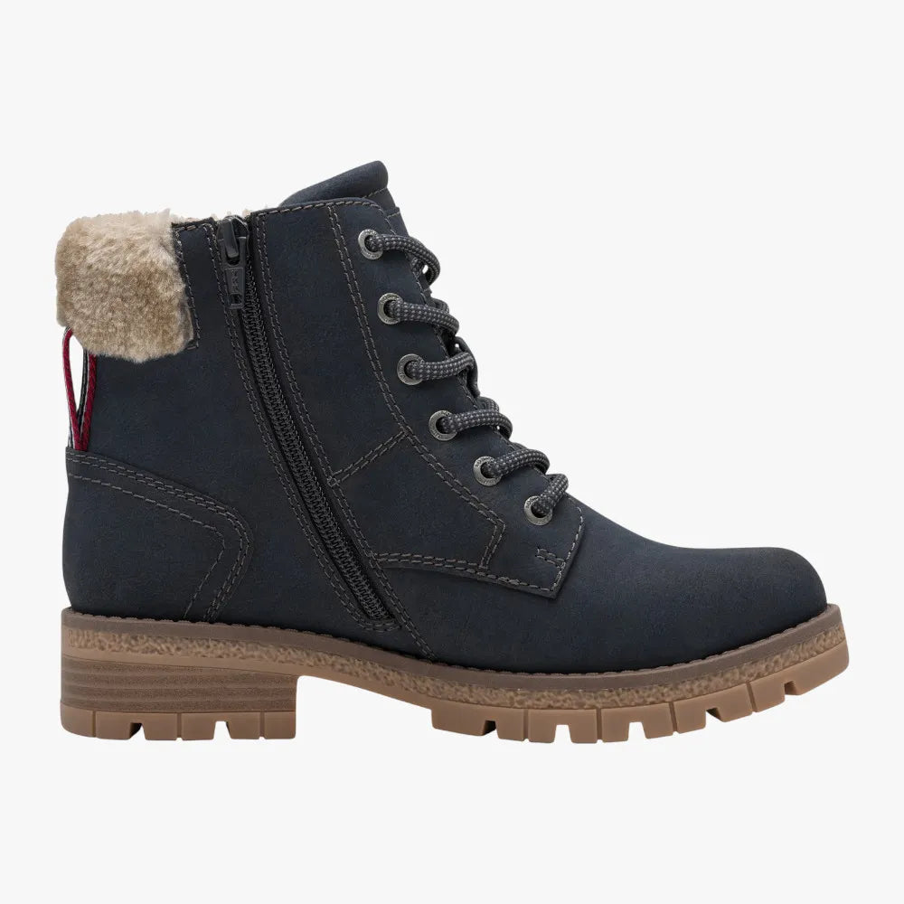 s.Oliver Navy Hiker Boots with TEX – Soft Foam Comfort - Leavys Shoes