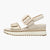s.Oliver Women’s Velcro Wedge Sandal – Champagne with Buckle Detail
