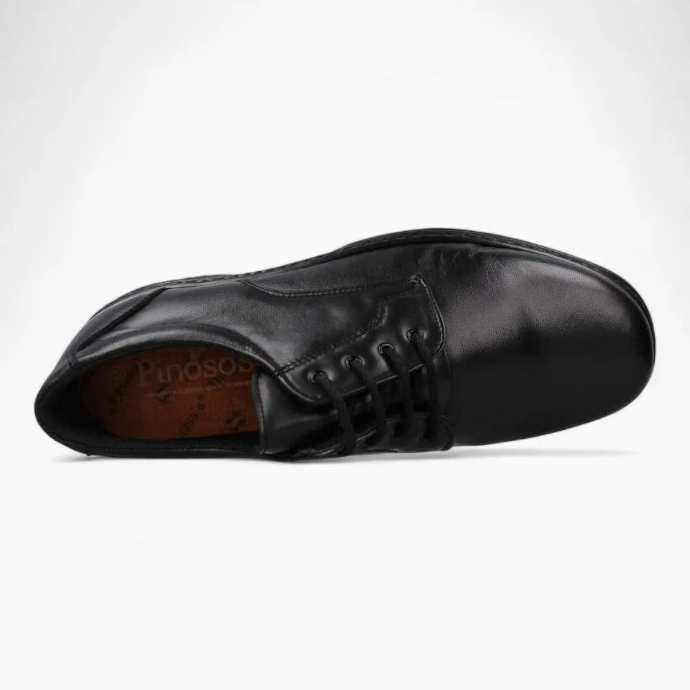 Pinoso’s Men’s Black Blucher – Seamless, Wide Fit for Sensitive Feet - Leavys Shoes