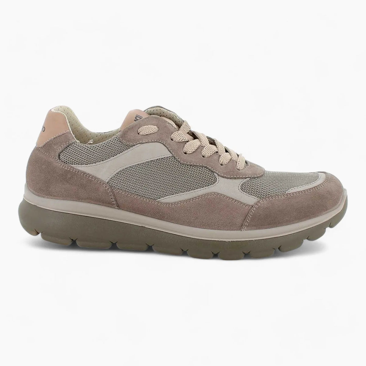 Igi &amp; Co Men&#39;s Taupe Leather-Textile Runner Shoes with Shock Absorber - Leavys Shoes