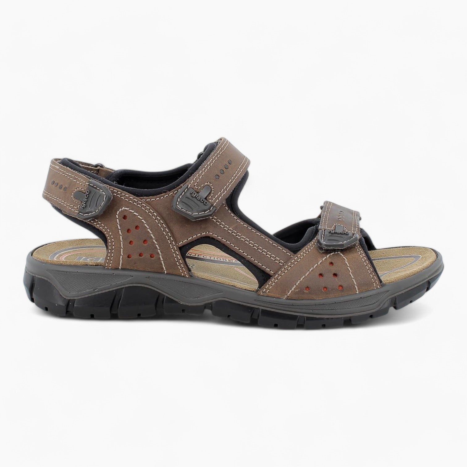 Igi & Co Men's Brown Leather Sandals with Memory Foam and Arch Support