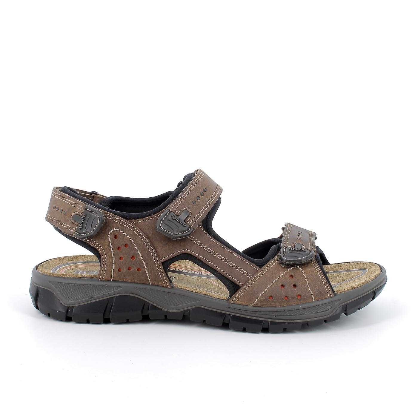 Igi & Co Men's Brown Leather Sandals with Memory Foam and Arch Support