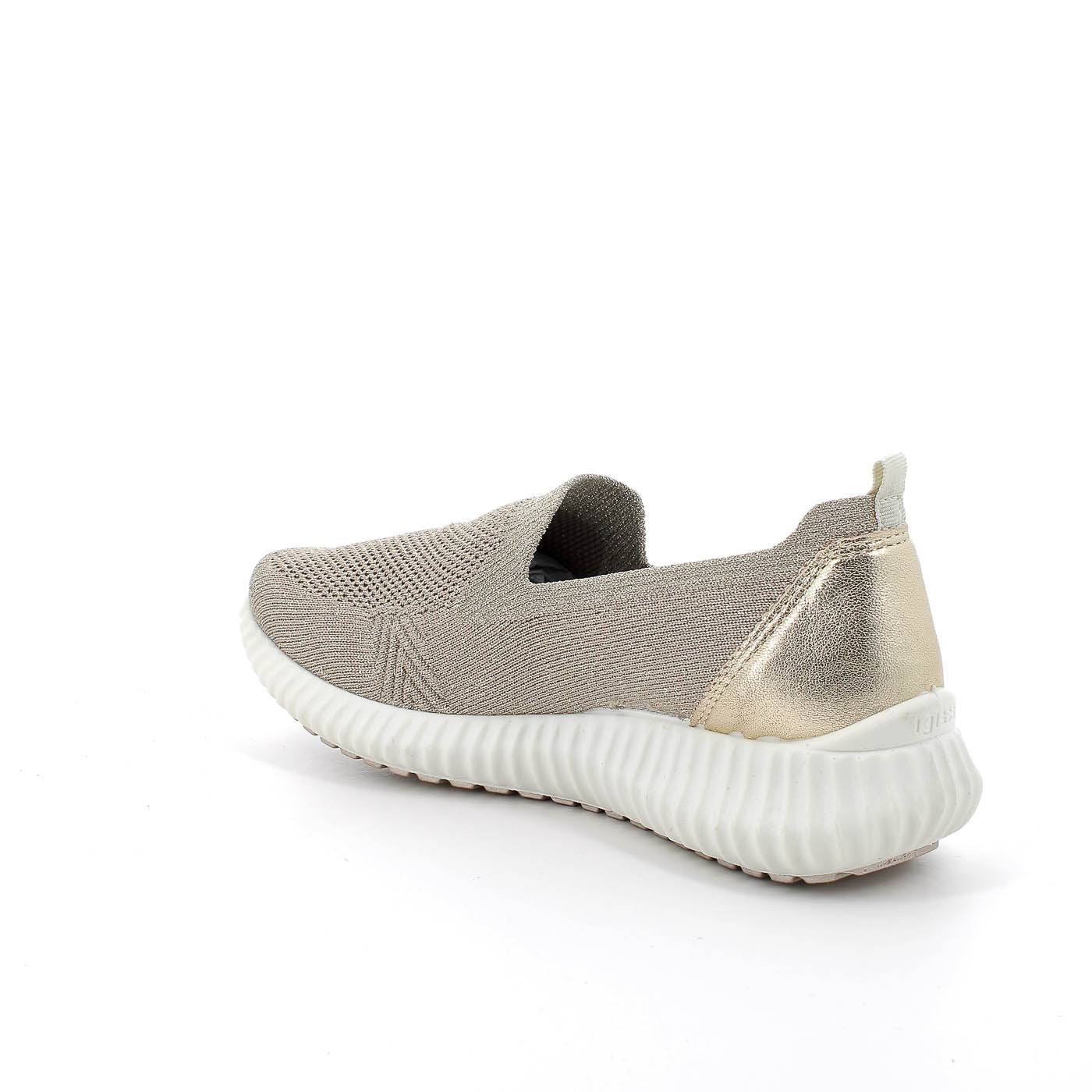 IGI & Co Taupe Knit Runner Sneakers with Reflective Gold Detail - Italian Comfort Shoes