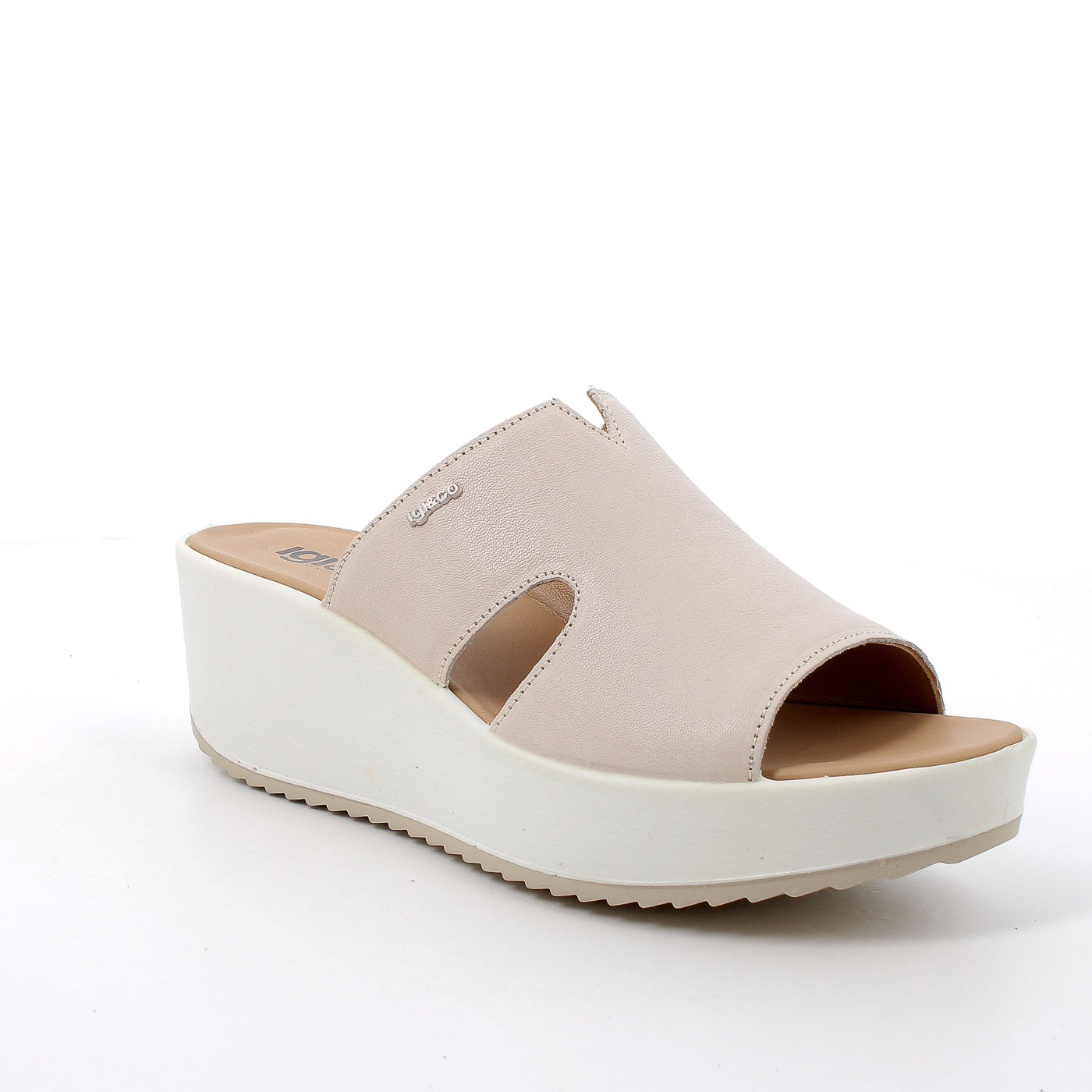 IGI&Co Beige Mule Wedge Sandals - Sleek & Stylish | Leavys Shoes