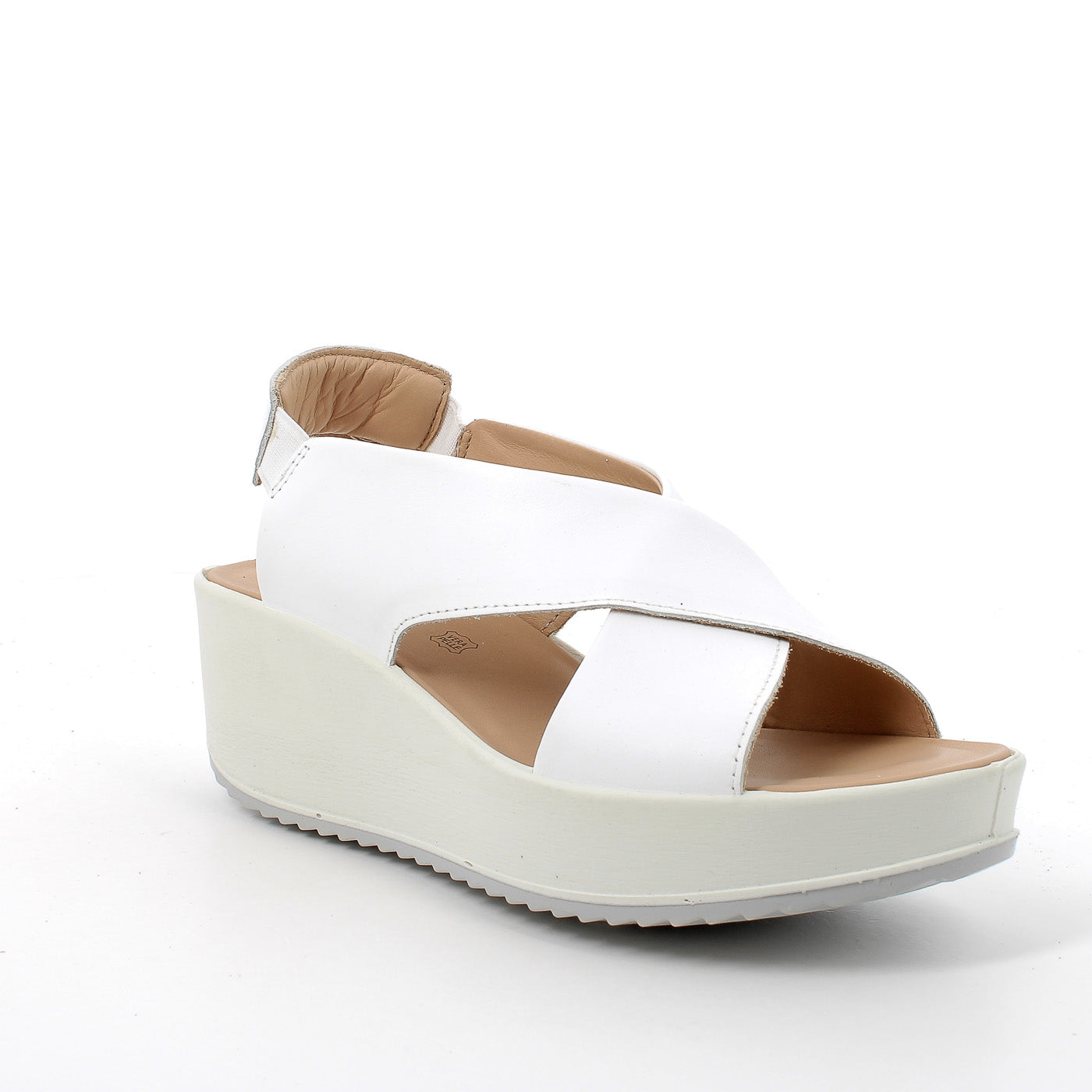 IGI & Co White Summer Wedge Sandals with Crossover Straps