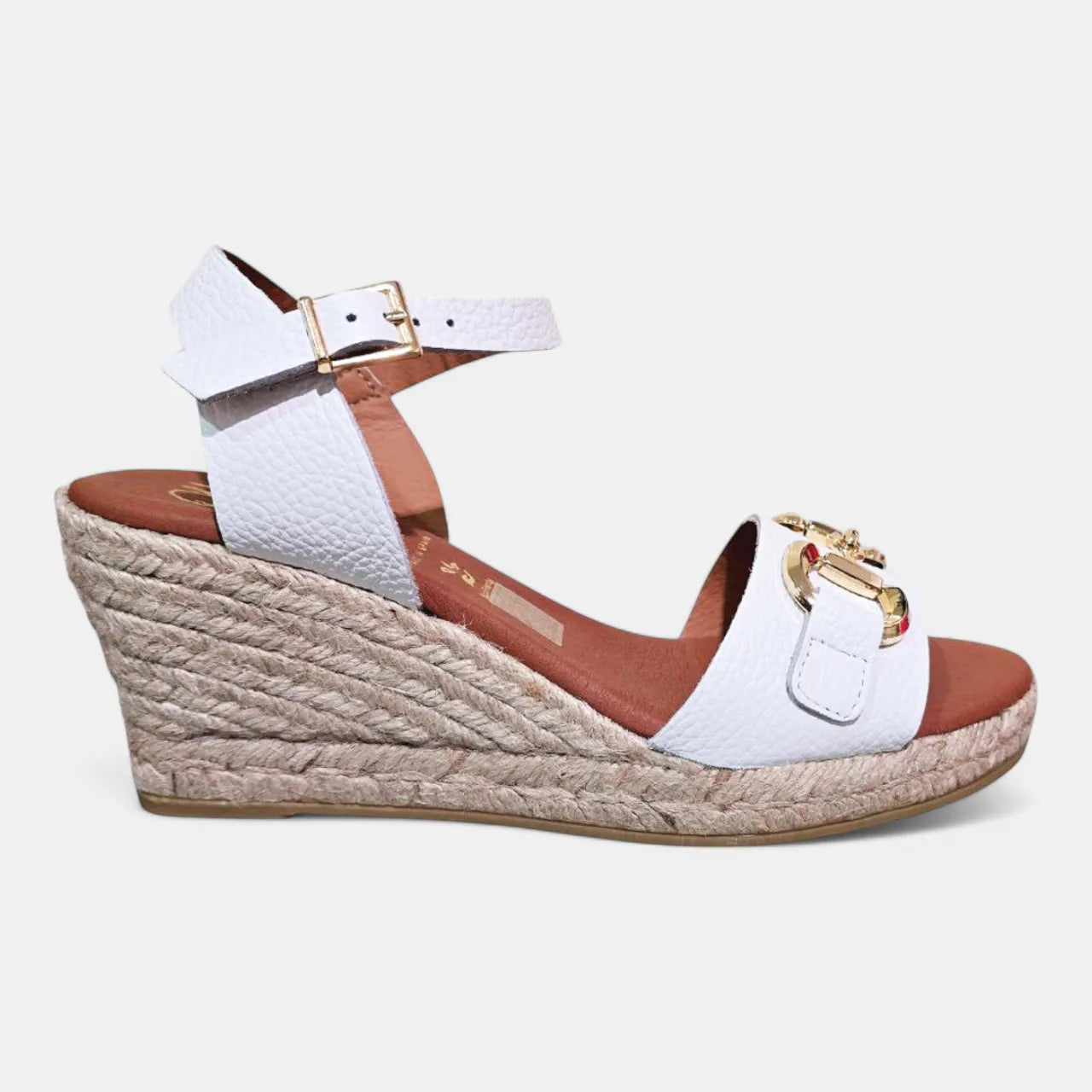 OH! MY SANDALS White Wedge Sandal – Elegant Lift with Cushioned Comfort