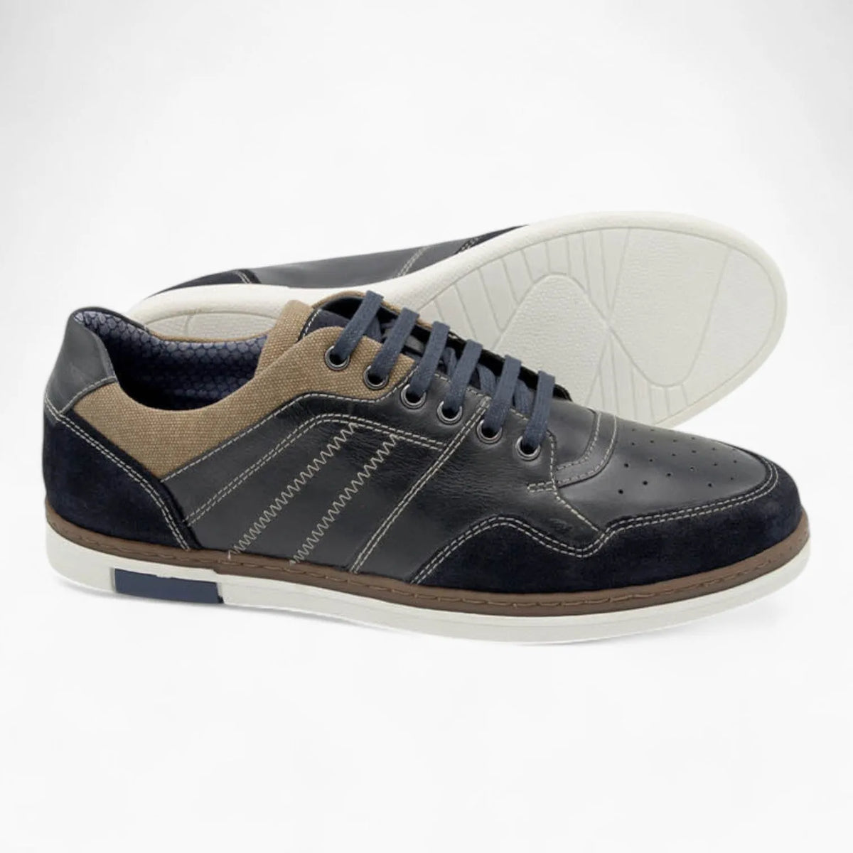 Sord Navy Casual Men's Shoe with White Sole and Tan Details by Dubarry - Leavys Shoes