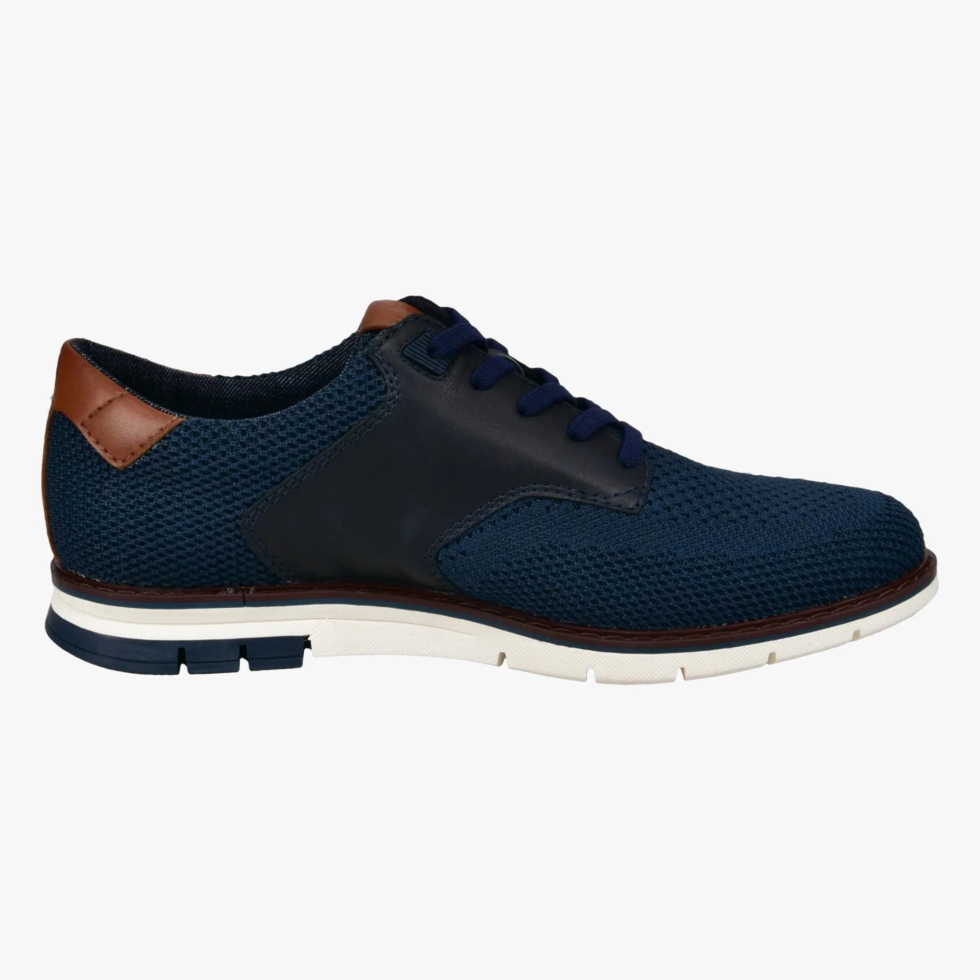 bugatti heren Mesh sneakers, ademende sneakers, elastische veters, Cognac, 44 EU