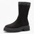 Marco Tozzi Black Suede Calf-High Boot – Cozy & Stylish - Leavys Shoes