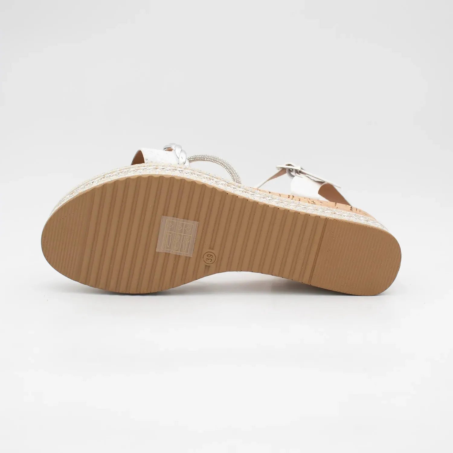 Valentino Conte Summer Wedge Sandal – White Reptile & Sparkle