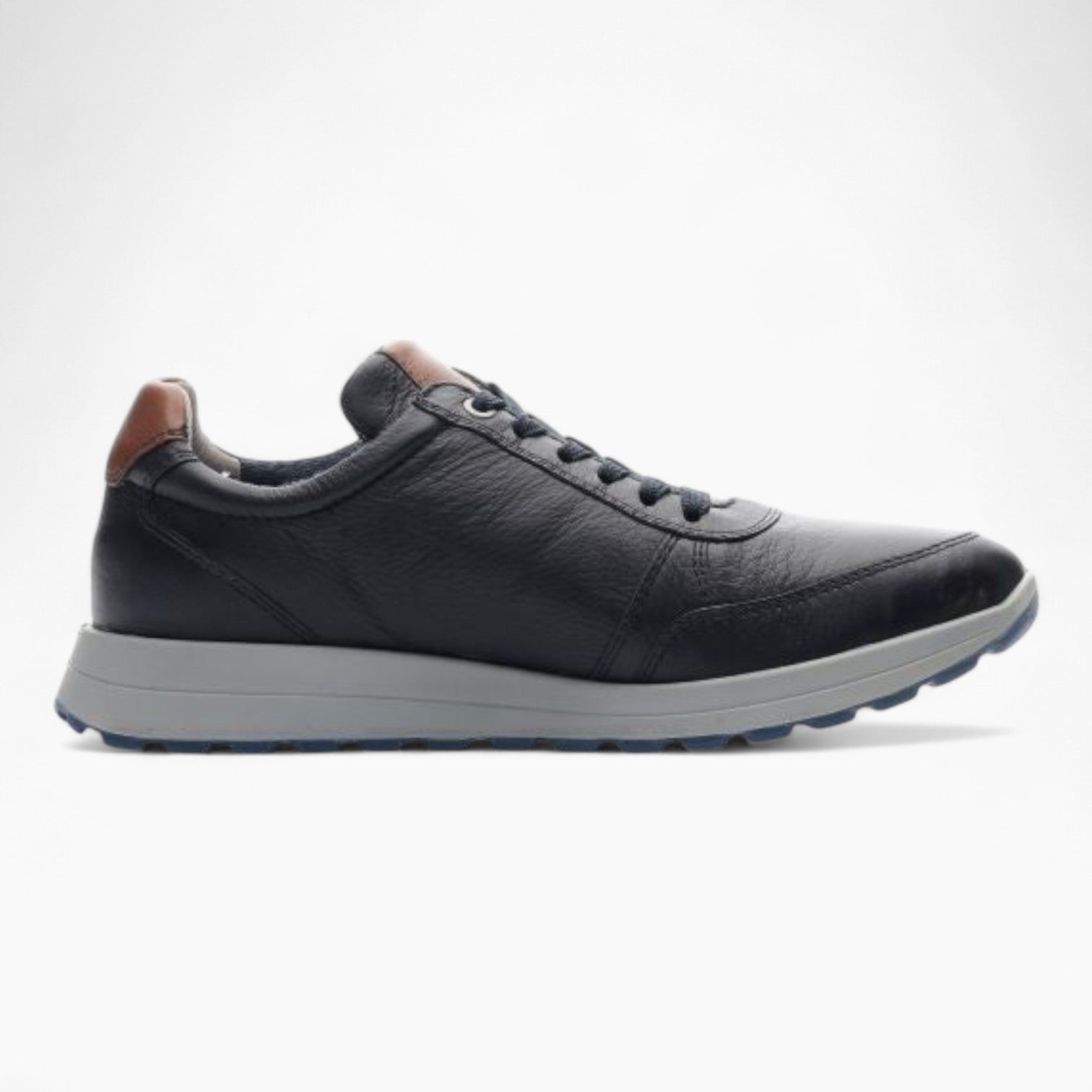 Ara Navy Leather Lace-Up Shoes with Brown Details and Gore-Tex