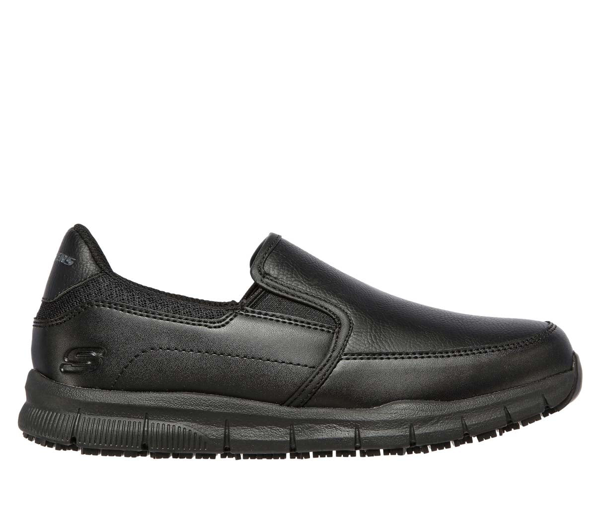     SKECHERS Work Nampa - Annod SR shoe showing the smooth leather-textured synthetic upper.