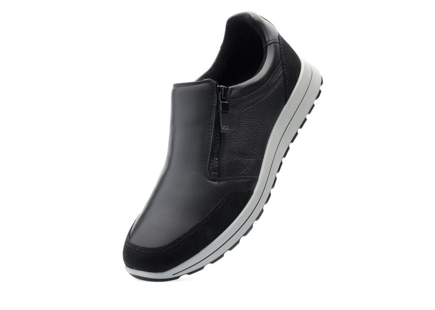 Ara Black Leather Slip-On Shoes with Gore-Tex