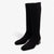 Black knee-high boots on a white background