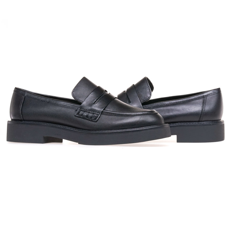 Marco Tozzi Black Leather Loafers for Casual Wear - Leavys Shoes