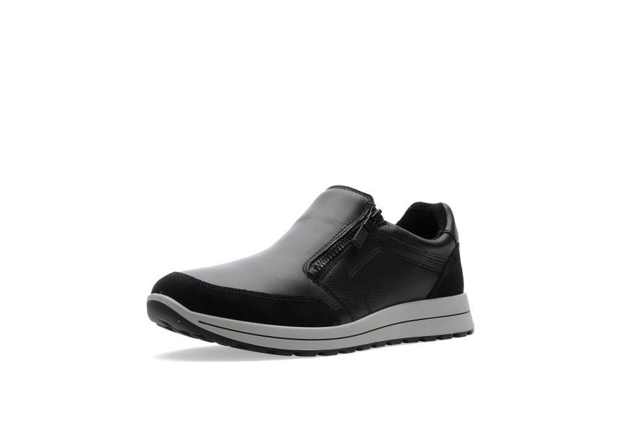 Ara Black Leather Slip-On Shoes with Gore-Tex