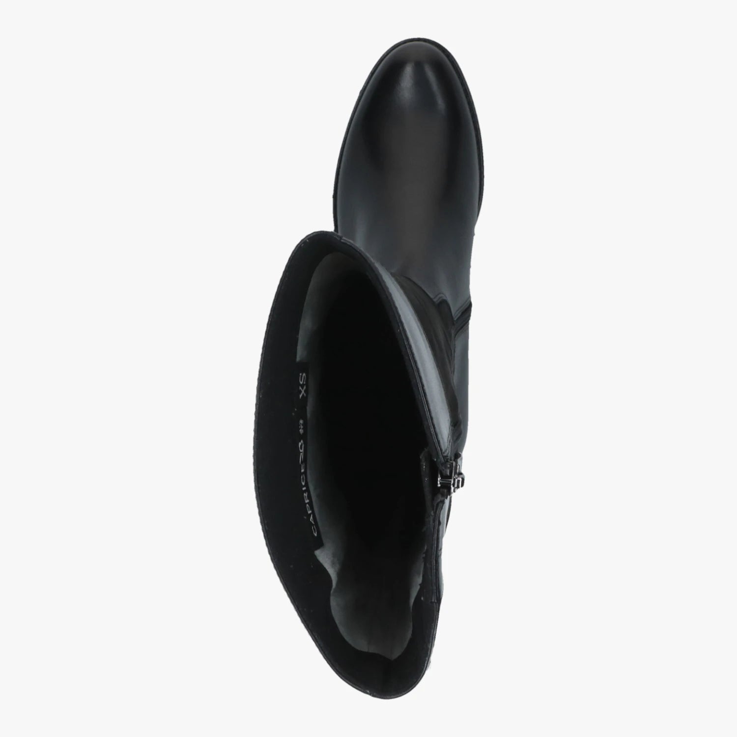 Caprice Black Leather Knee-High Riding Boots
