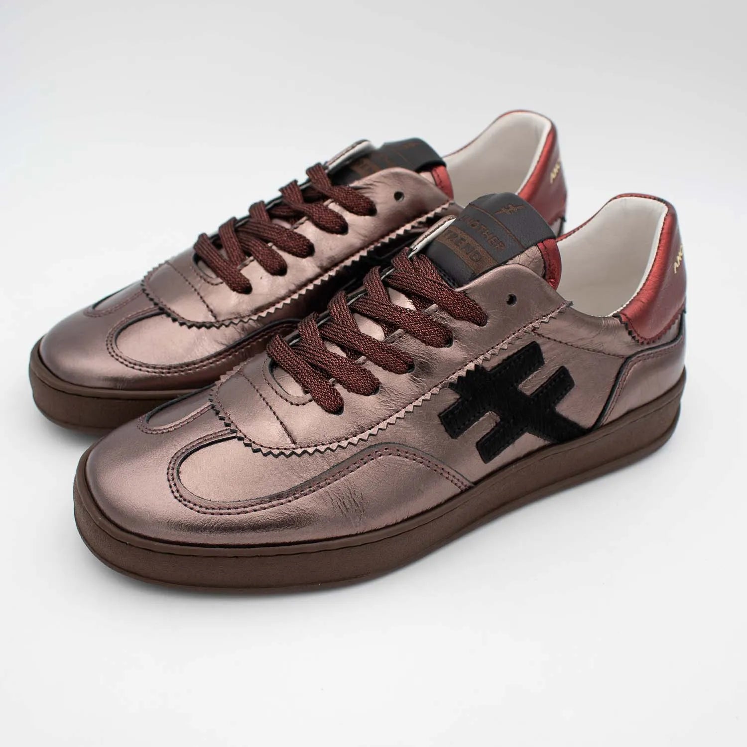 Another Trend LAS VEGAS Smoke Metallic Trainers with Hair-On Logo - Leavys Shoes