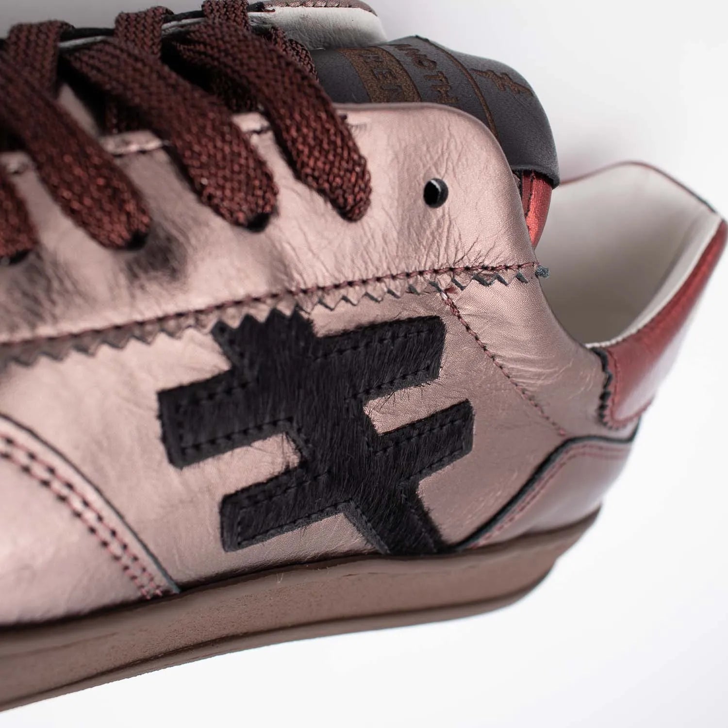 Another Trend LAS VEGAS Smoke Metallic Trainers with Hair-On Logo - Leavys Shoes