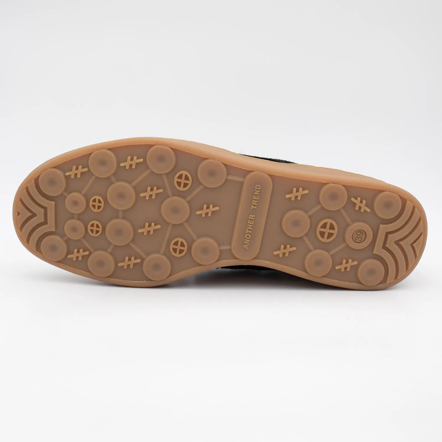 Another Trend LAS VEGAS Dark Gold Leather Sneakers with Hair-On Logo