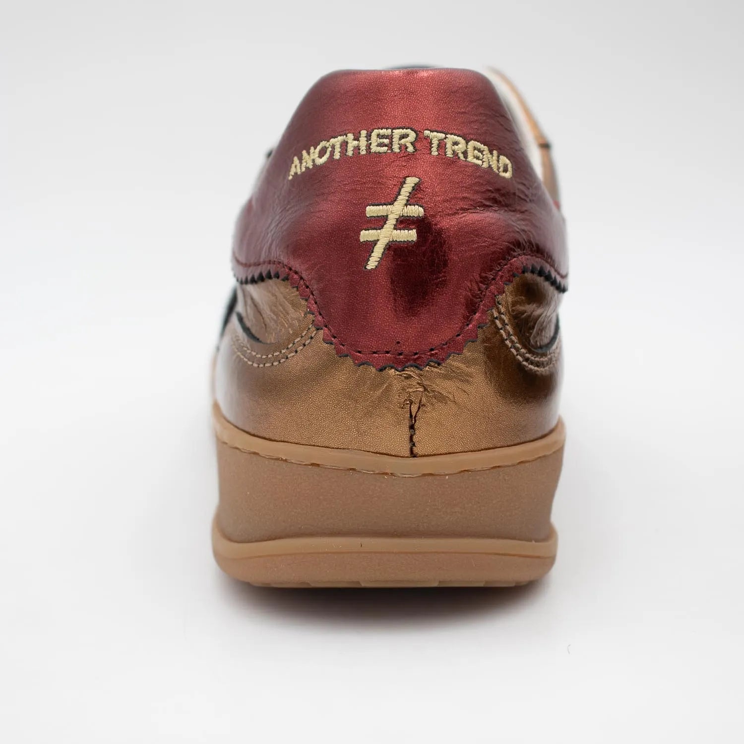 Another Trend LAS VEGAS Dark Gold Leather Sneakers with Hair-On Logo