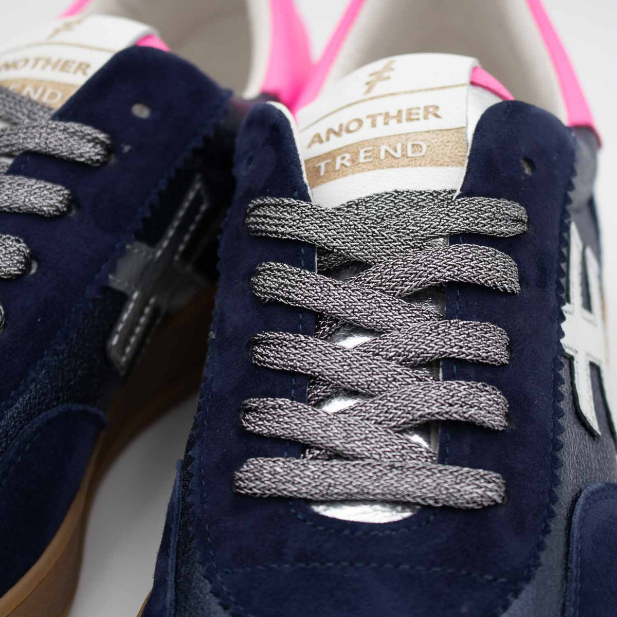 Another Trend Ocean ANTE+METAL Nubuck & Metallic Trainers - Leavys Shoes