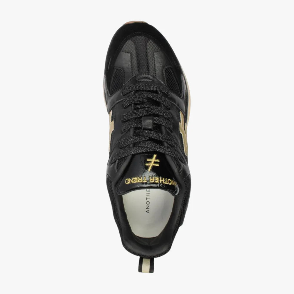 Another Trend Black Trainers with Aerated Sole - Leavys Shoes