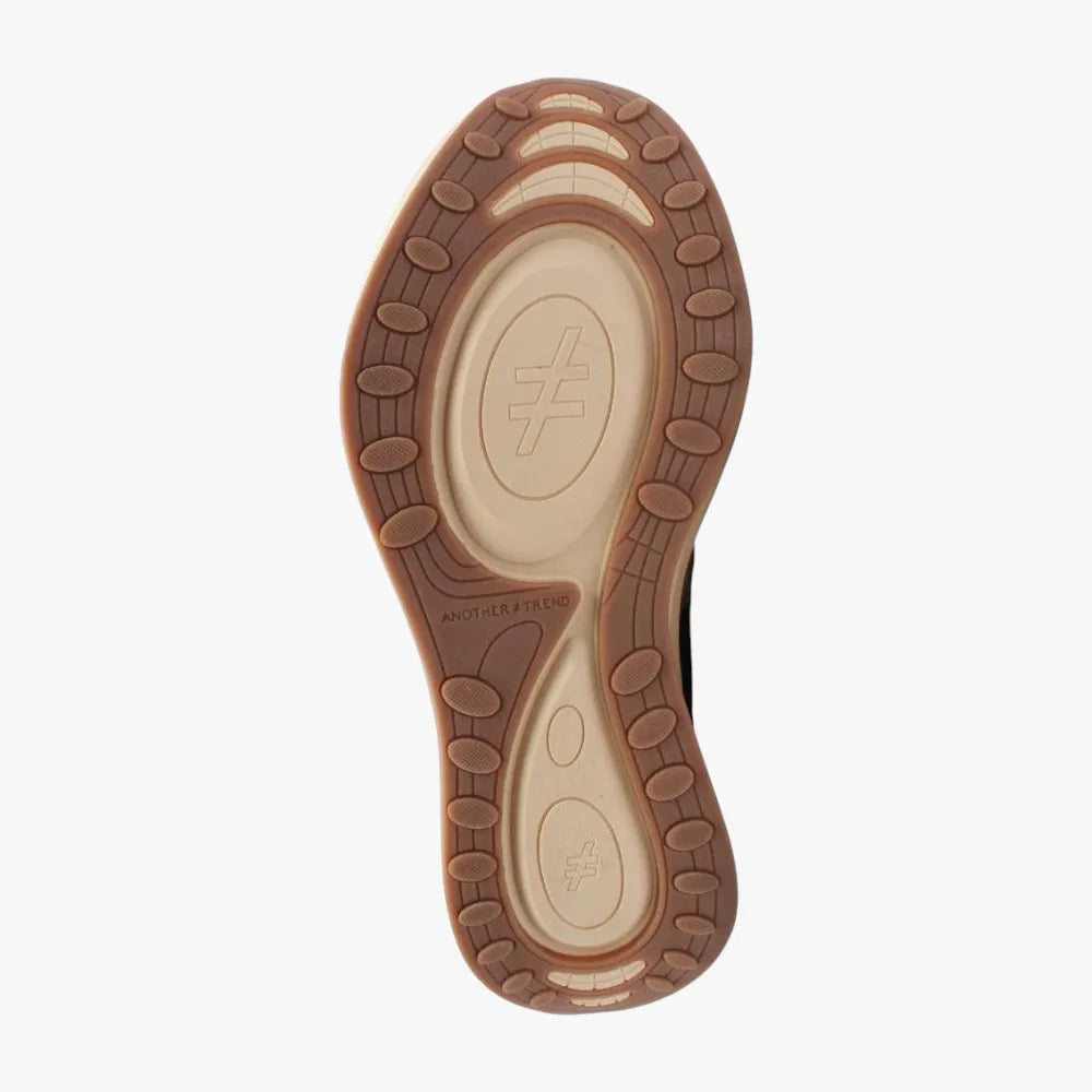 Another Trend Black Trainers with Aerated Sole - Leavys Shoes