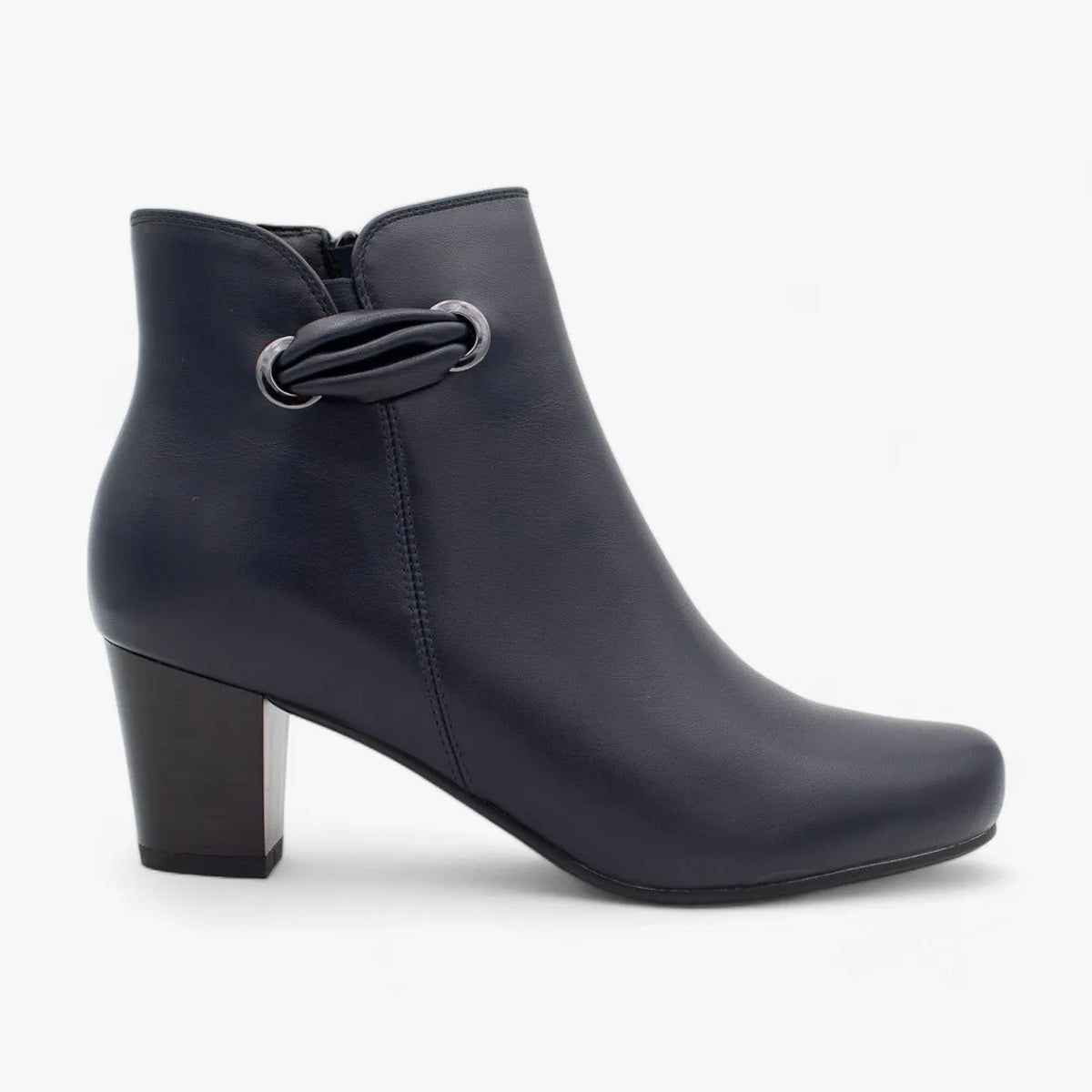 Redz Women&#39;s Block Heel Ankle Boot – Sleek Navy Design - Leavys Shoes